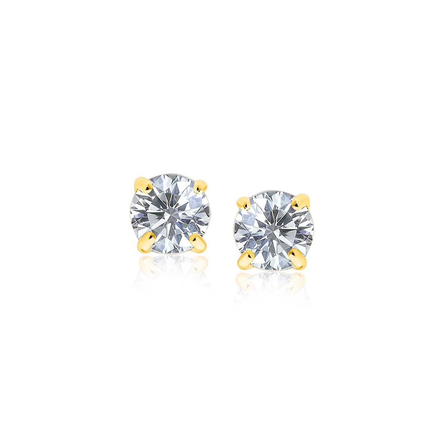 Boucles d'oreilles en or jaune 14k avec zircon cubique