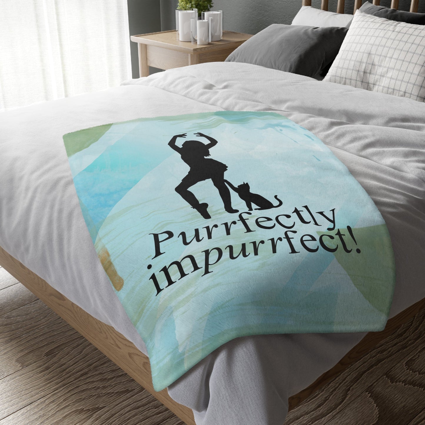 Manta de Microfibra de Terciopelo Purrfectly Impurrfect