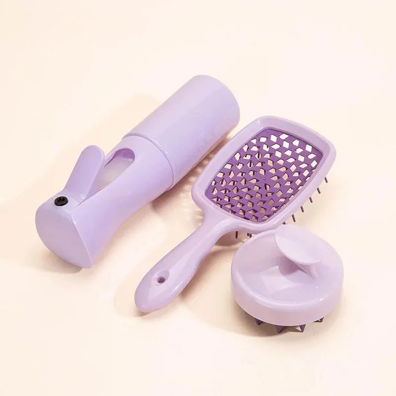 Hollow Comb Set with Spray Bottle - Premium Hair Care Essentials