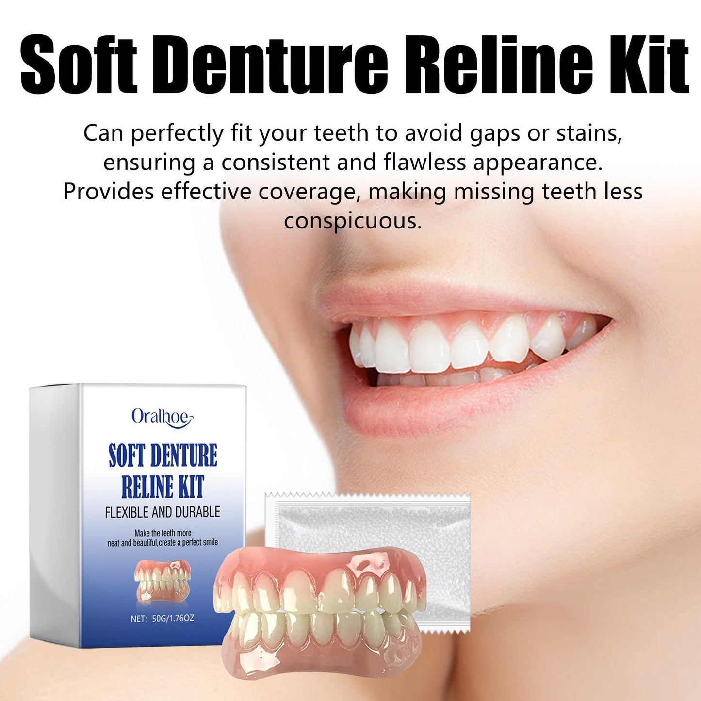 Soft Denture Reline Kit with Interdental Fillings