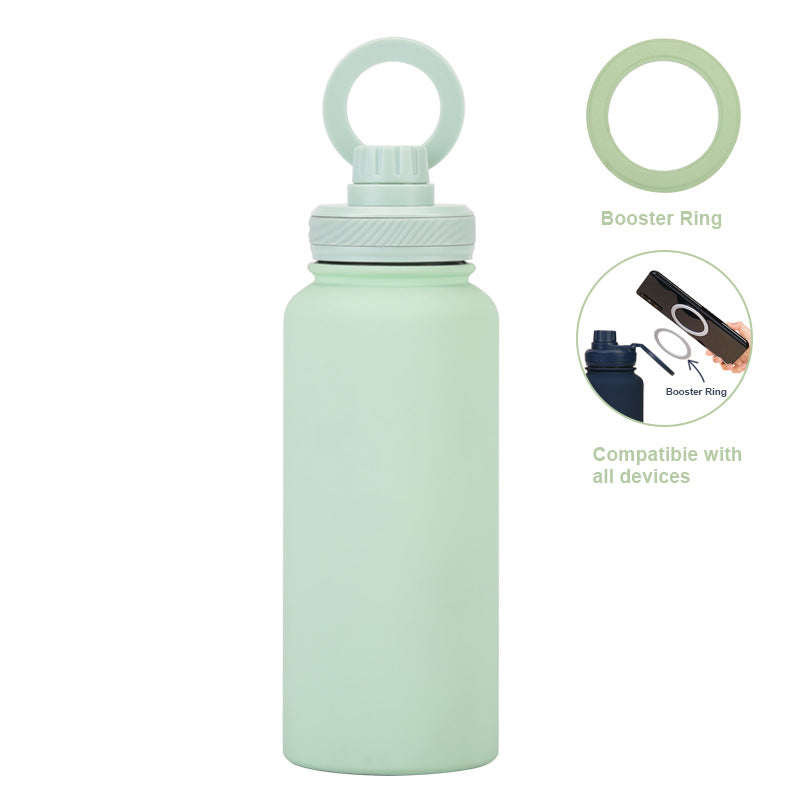 Support de téléphone magnétique et bouteille d'eau en acier inoxydable isolée