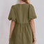 Elegant Ruched Puff Sleeve Mini Dress with Bow Detail