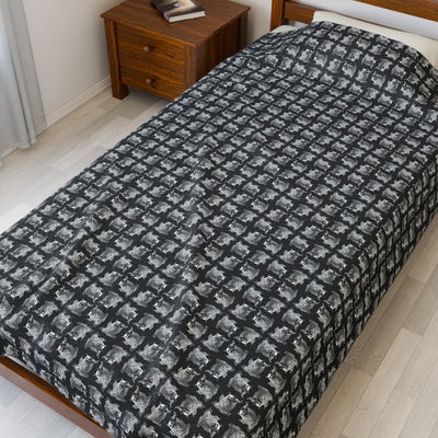 Ghostly Cats Halloween Blanket - Velveteen Plush for Cozy Nights
