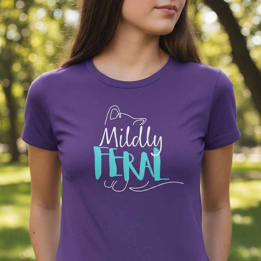 Mildly Feral Women’s Tee - Soft Fabric, Sharp Personality