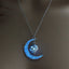 Collar de Pendiente Brillante con Cadena de Plata