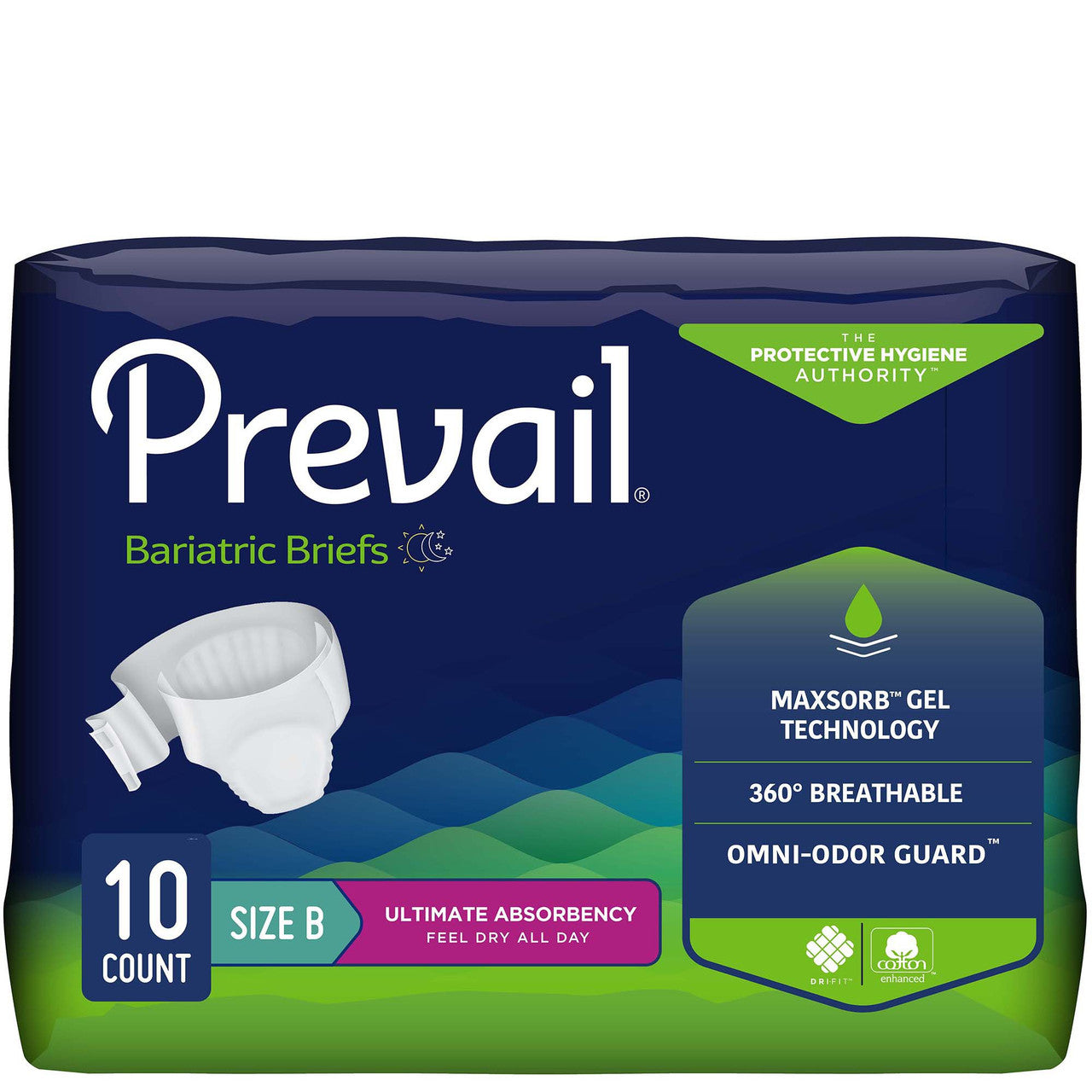 Prevail Bariatric Adult Incontinence Briefs – Tamaño B (4 Contenido)