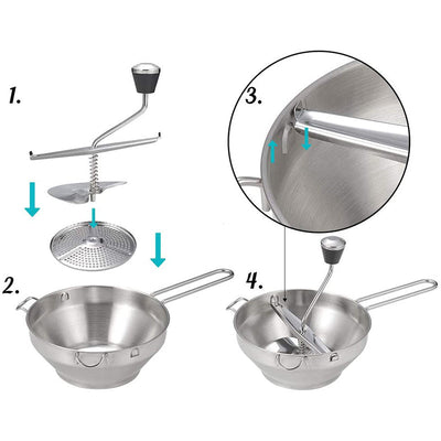 Premium Stainless Steel Potato Masher & Food Mixer