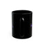 Pause for Epilepsy Awareness Purple Ribbon Black Ceramic Mug