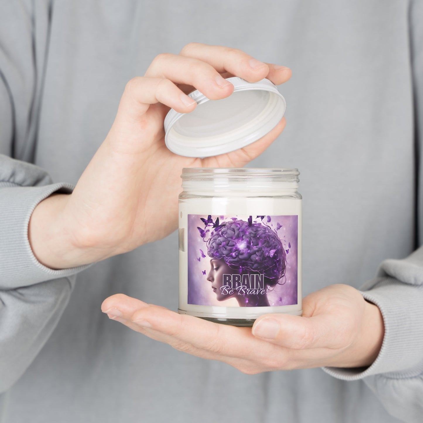 Purple Brain Be Brave Scented Candle, 9oz