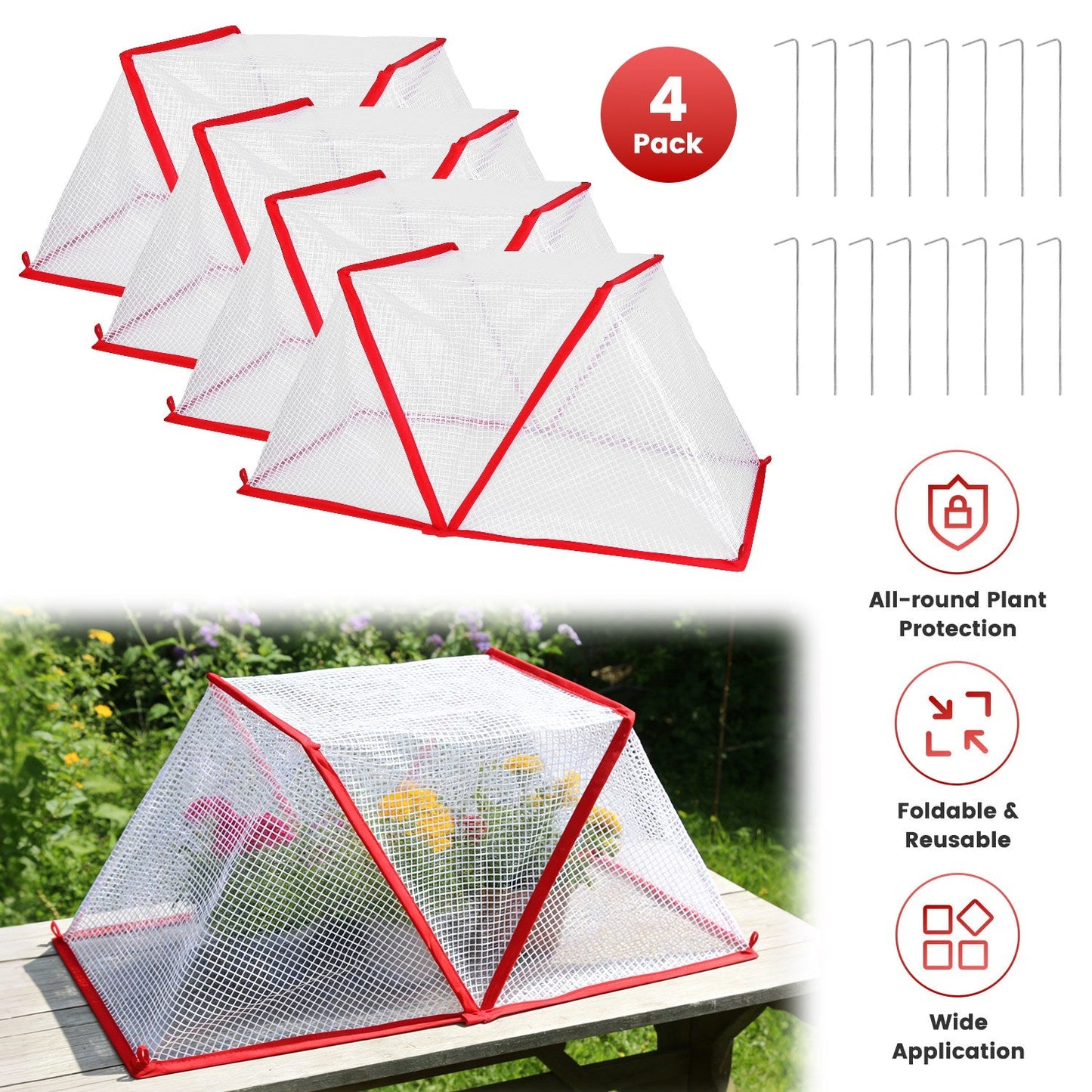 4-Pack Garden Row Accelerator Plant Covers
