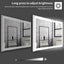 48x24 inch LED bathroom makeup mirror wall mounted adjustable light anti fog touch switch with memory intelligent large bathroom - Korvel
