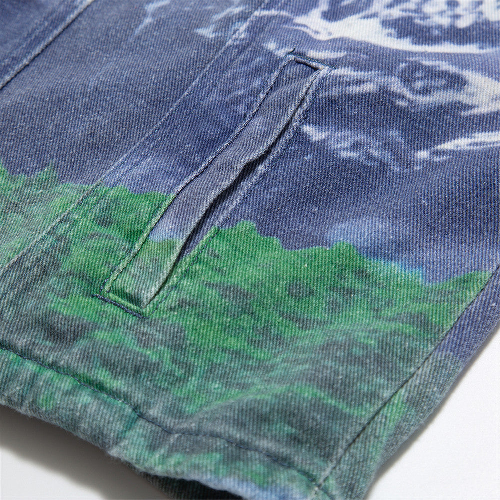 Chaqueta de paisajes de impresión completa para hombres