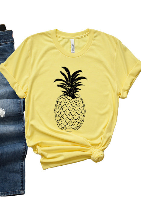 Black and White Pineapple T-Shirt - Korvel
