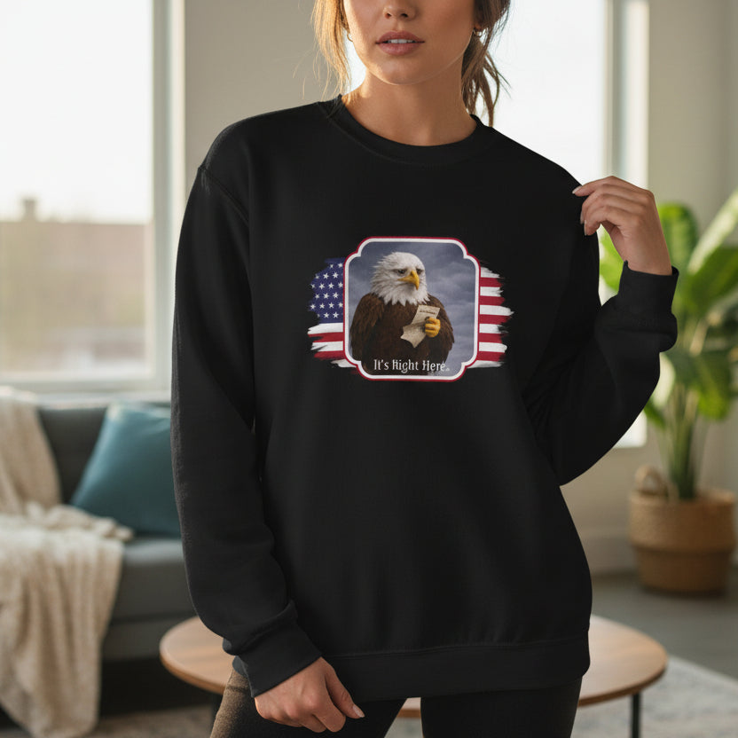 It's Right Here Political Parody Crewneck Sweatshirt