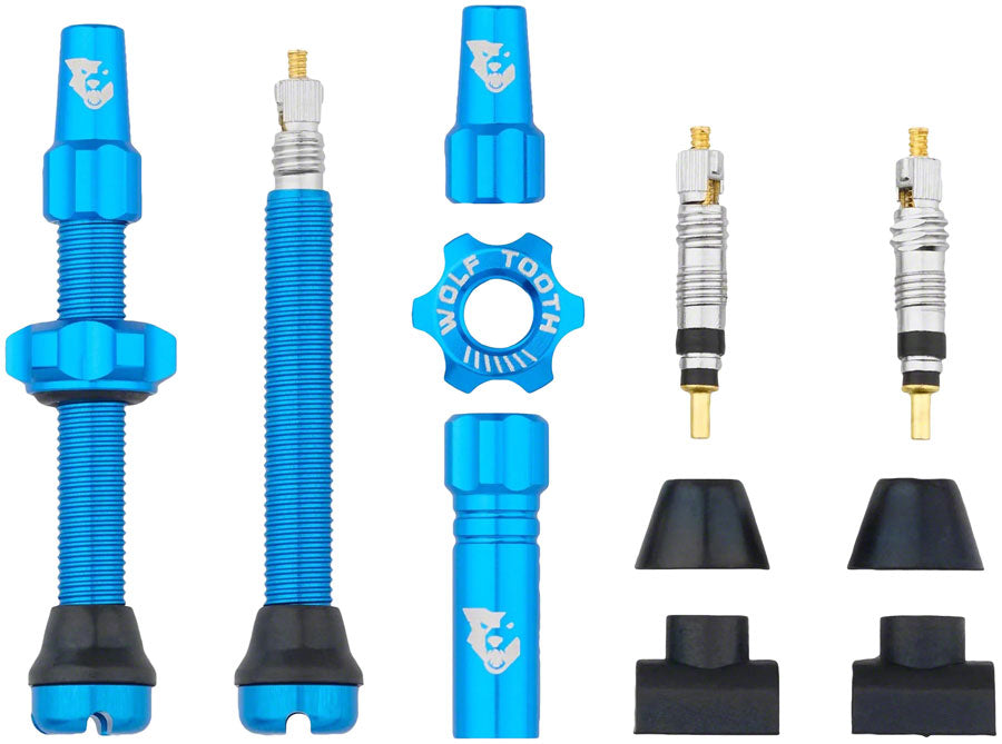 Kit de tige de valve tubeless Wolf Tooth - 44 mm Bleu