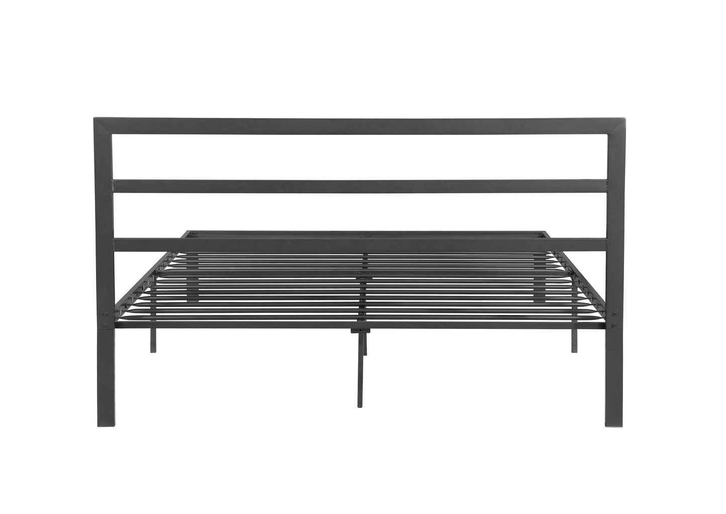 Queen Size Metal Bed Frame with Headboard Charcoal Grey - Korvel