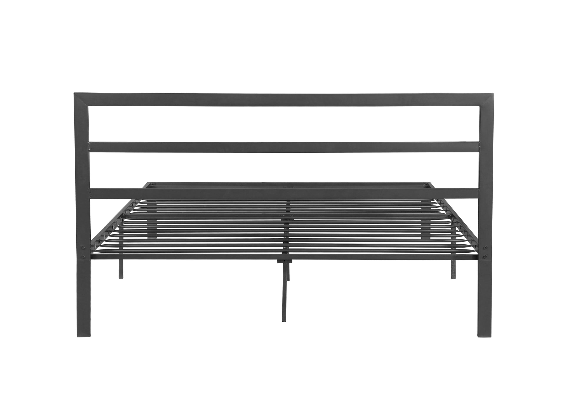 Queen Size Metal Bed Frame with Headboard Charcoal Grey - Korvel