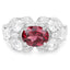 Anillo de Plata Esterlina con Rodolita de 3.16 Quilates y Circonitas Blancas