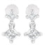 Pendientes de diamante en corte princesa de doble diamante en oro blanco de 14 quilates