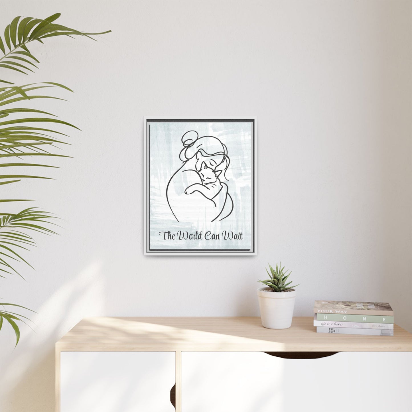 L'impression sur toile Chat Le Monde Peut Attendre
