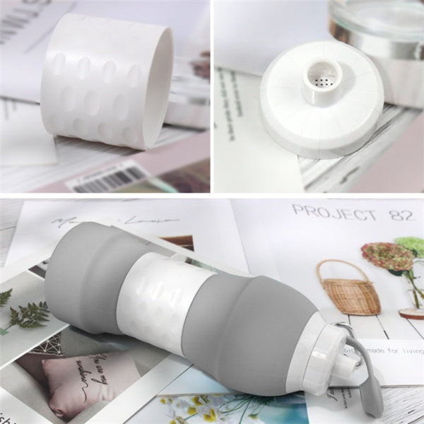 Silicone Folding Water Bottle - Portable & Space-Saving