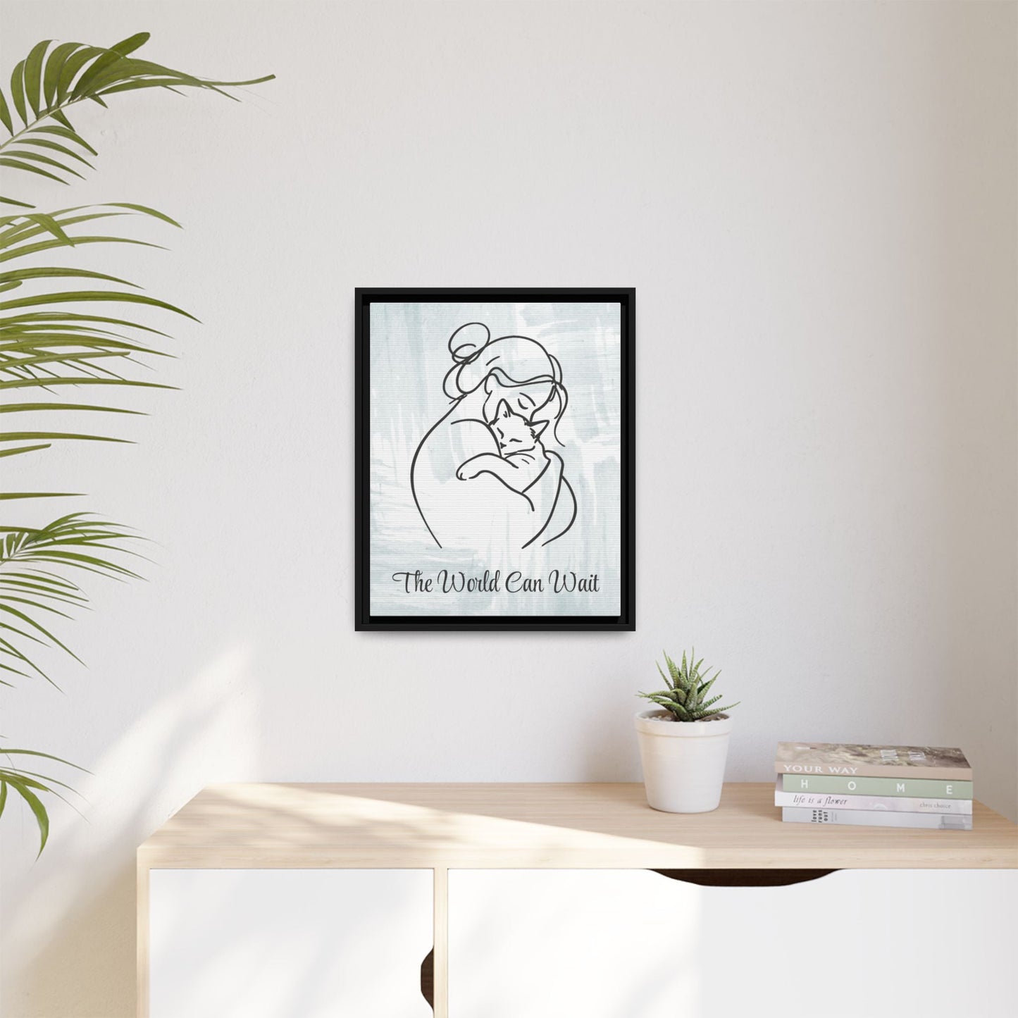 L'impression sur toile Chat Le Monde Peut Attendre