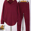 Textured Long Sleeve Hoodie and Pants Set