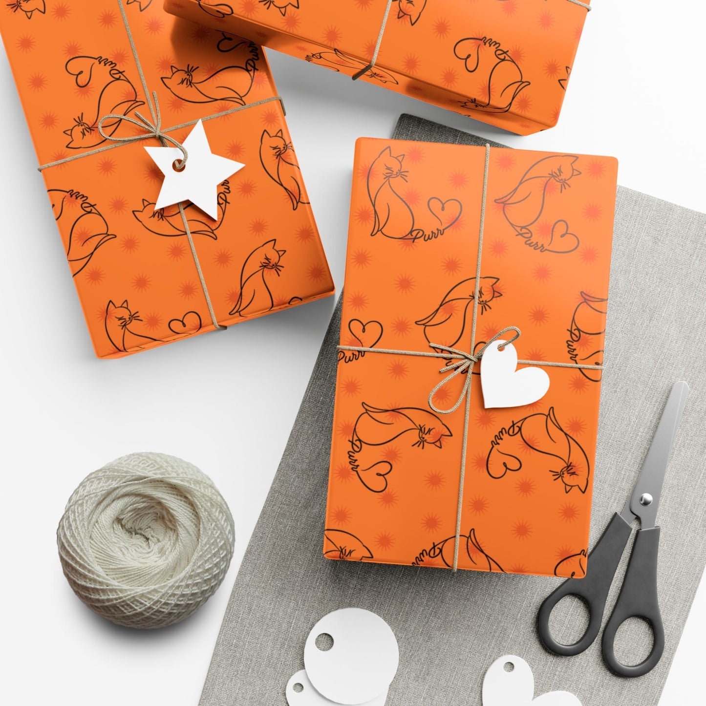 Purr Pattern All-Occasion Gift Wrap – Cat Line Art