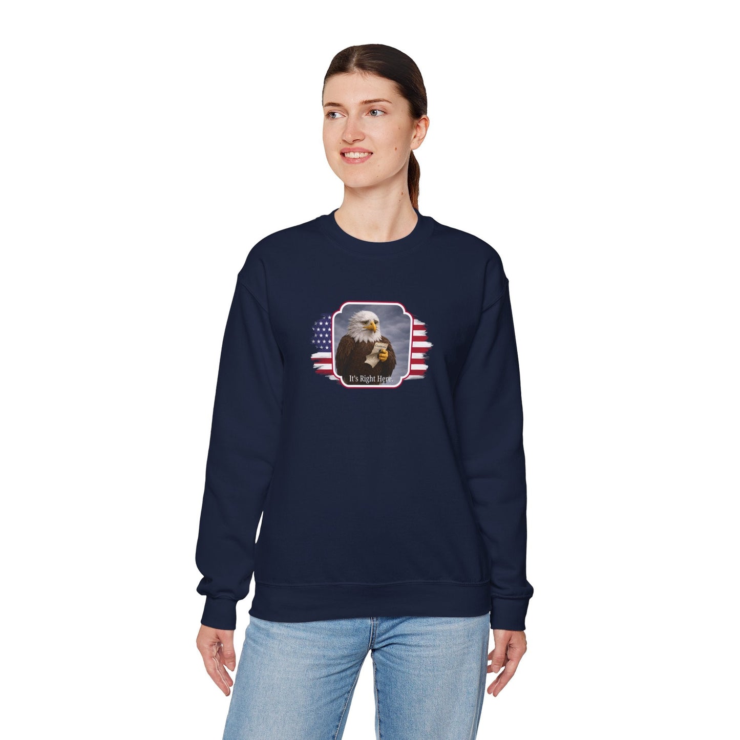 It's Right Here Political Parody Crewneck Sweatshirt