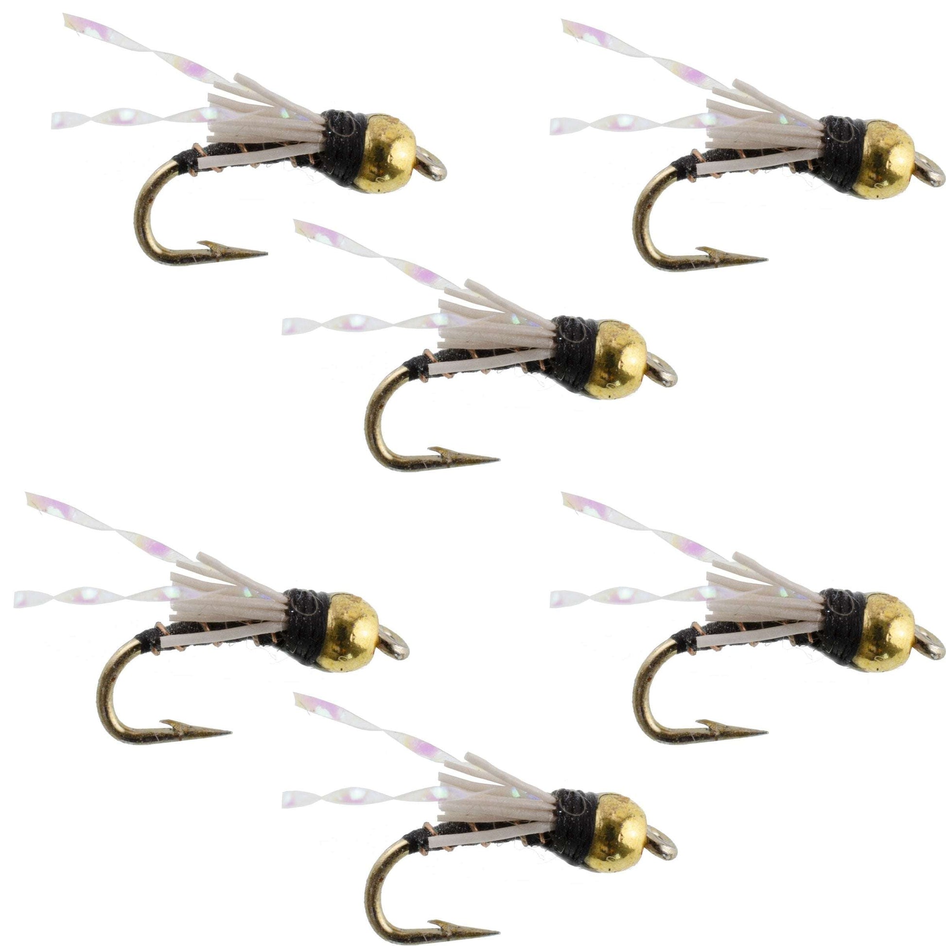 Premium Beadhead Black Serendipity Wet Fly - 6 Pack Size 18 - Korvel