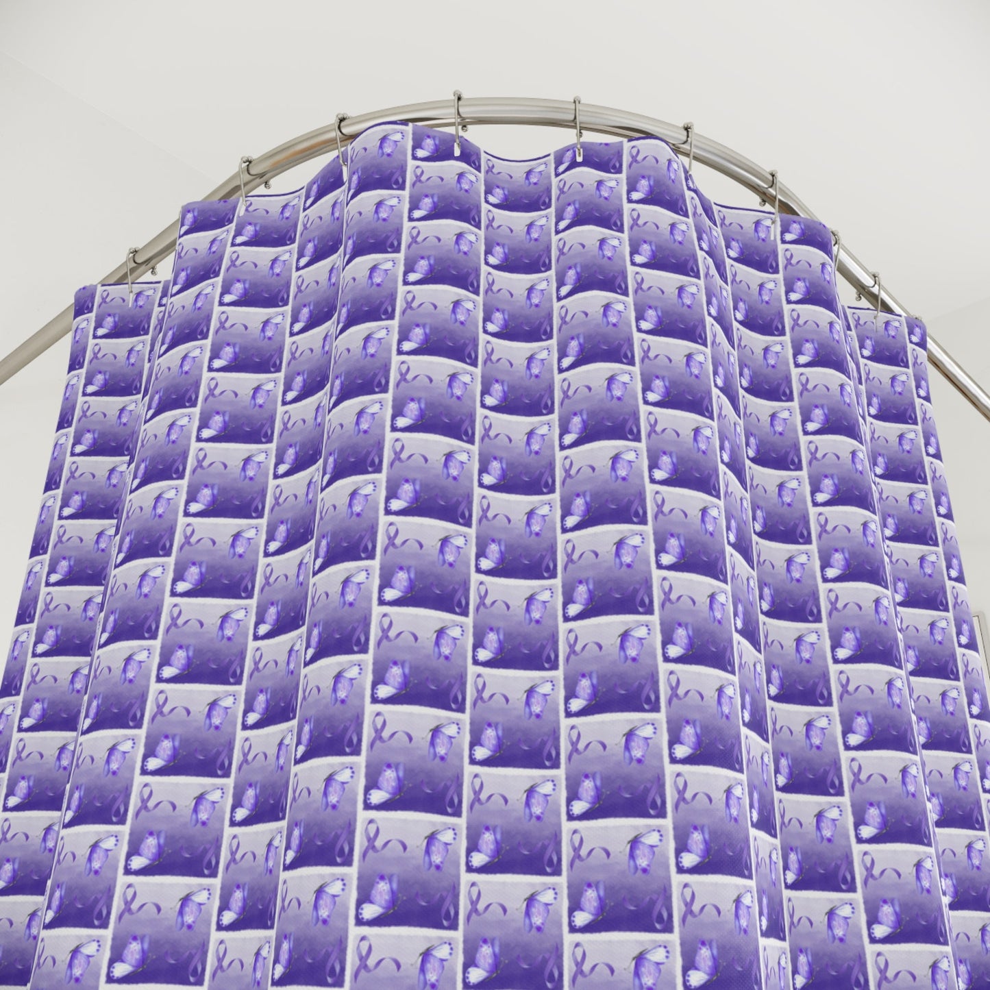 Purple Ribbon Epilepsy Awareness Shower Curtain