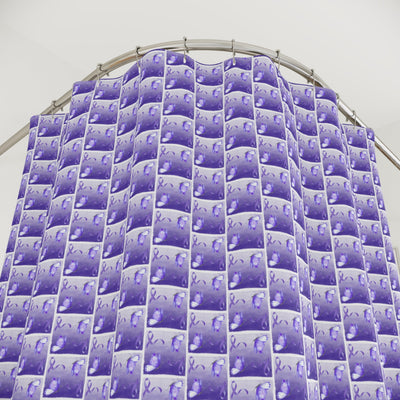 Purple Ribbon Epilepsy Awareness Shower Curtain