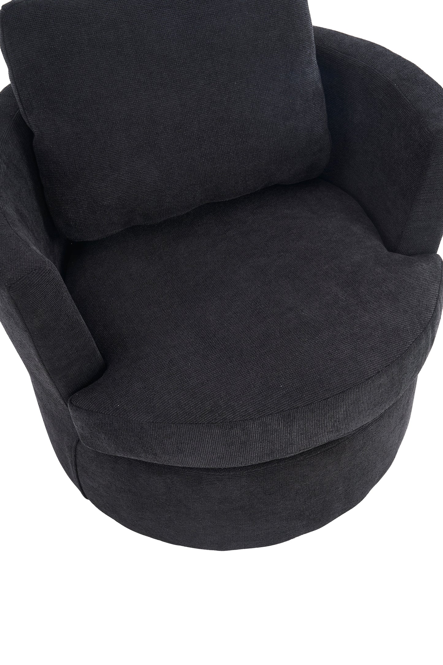 Rotating bucket chair living room comfortable circular sofa chair 360 degree rotating bucket chair armchair (black) - Korvel