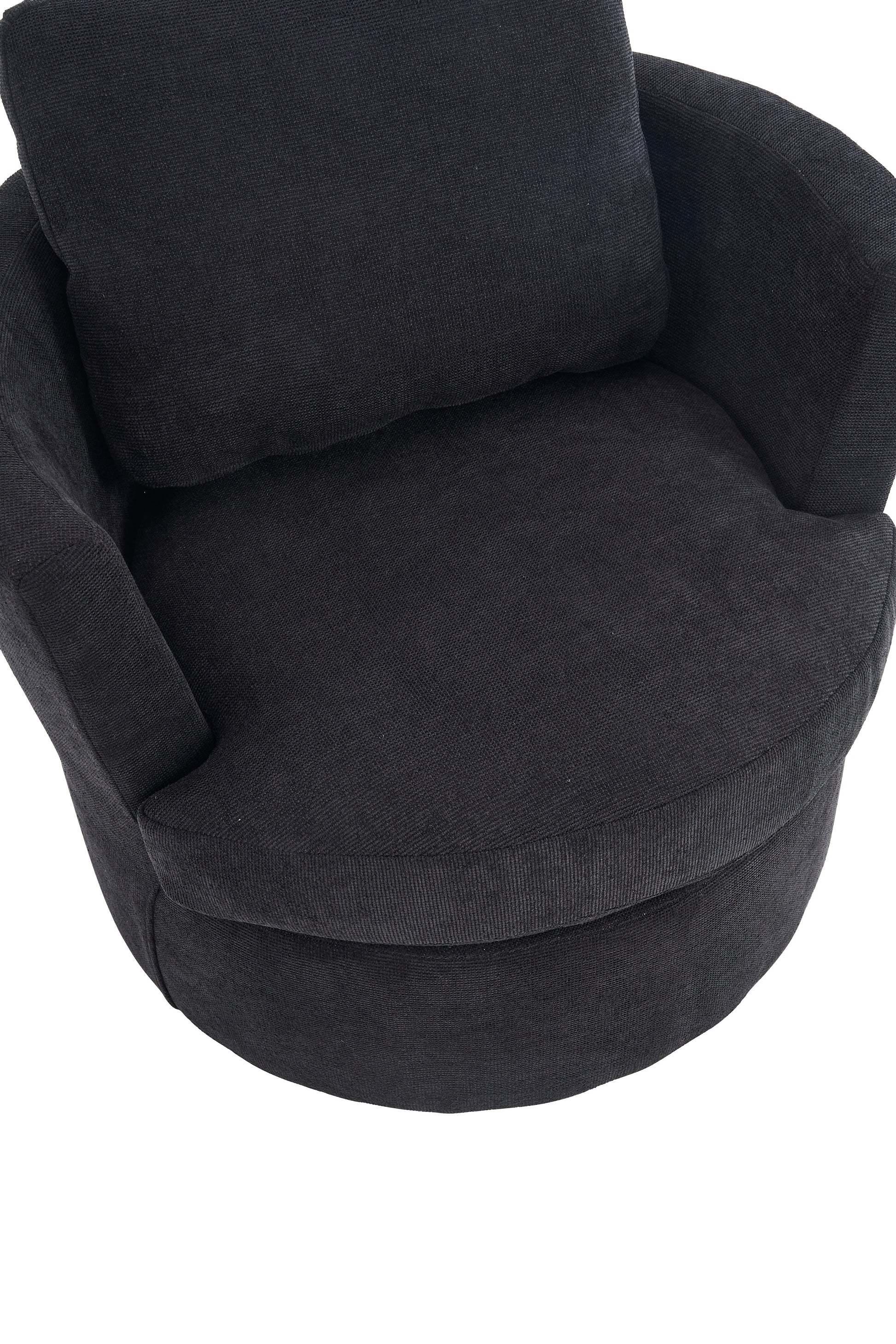 Rotating bucket chair living room comfortable circular sofa chair 360 degree rotating bucket chair armchair (black) - Korvel
