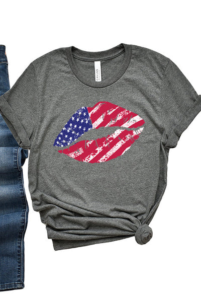 Flag Lips Unisex T-Shirt - Korvel