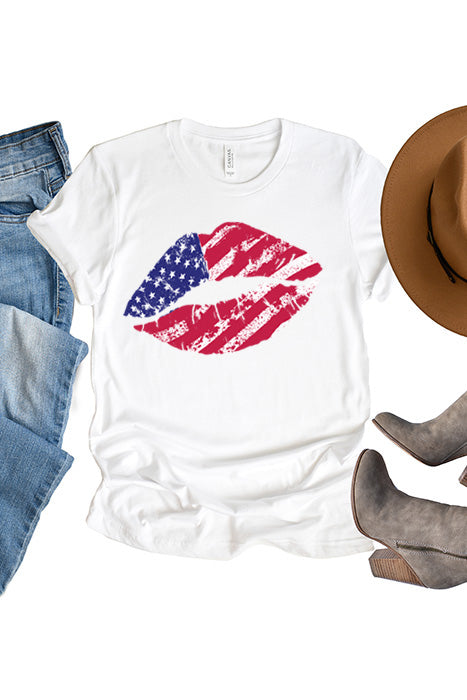 Flag Lips Unisex T-Shirt - Korvel