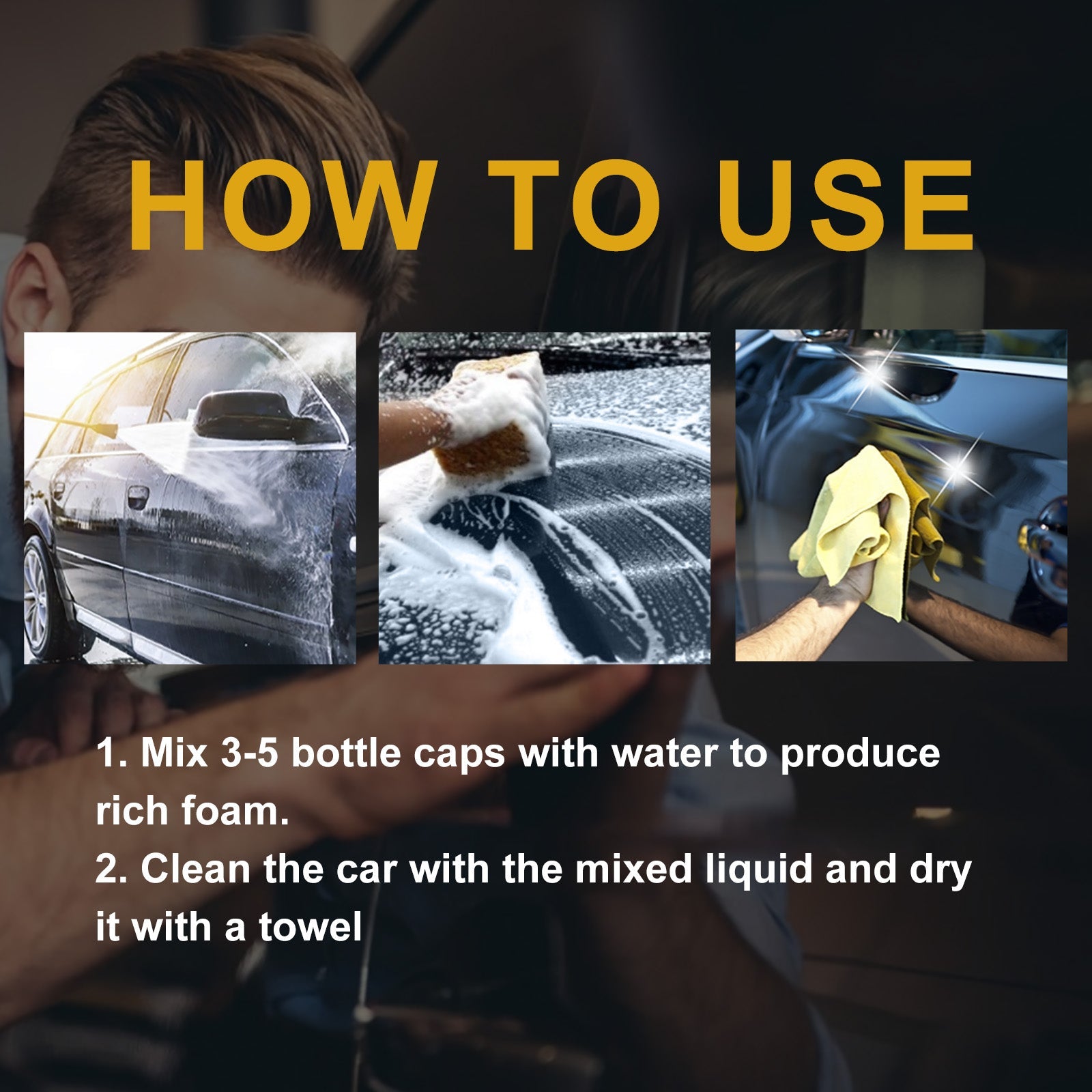 High Concentration Foam Car Cleaner, Deep Cleaning Vehicle Paint Dirt Maintenance Retreader - Korvel