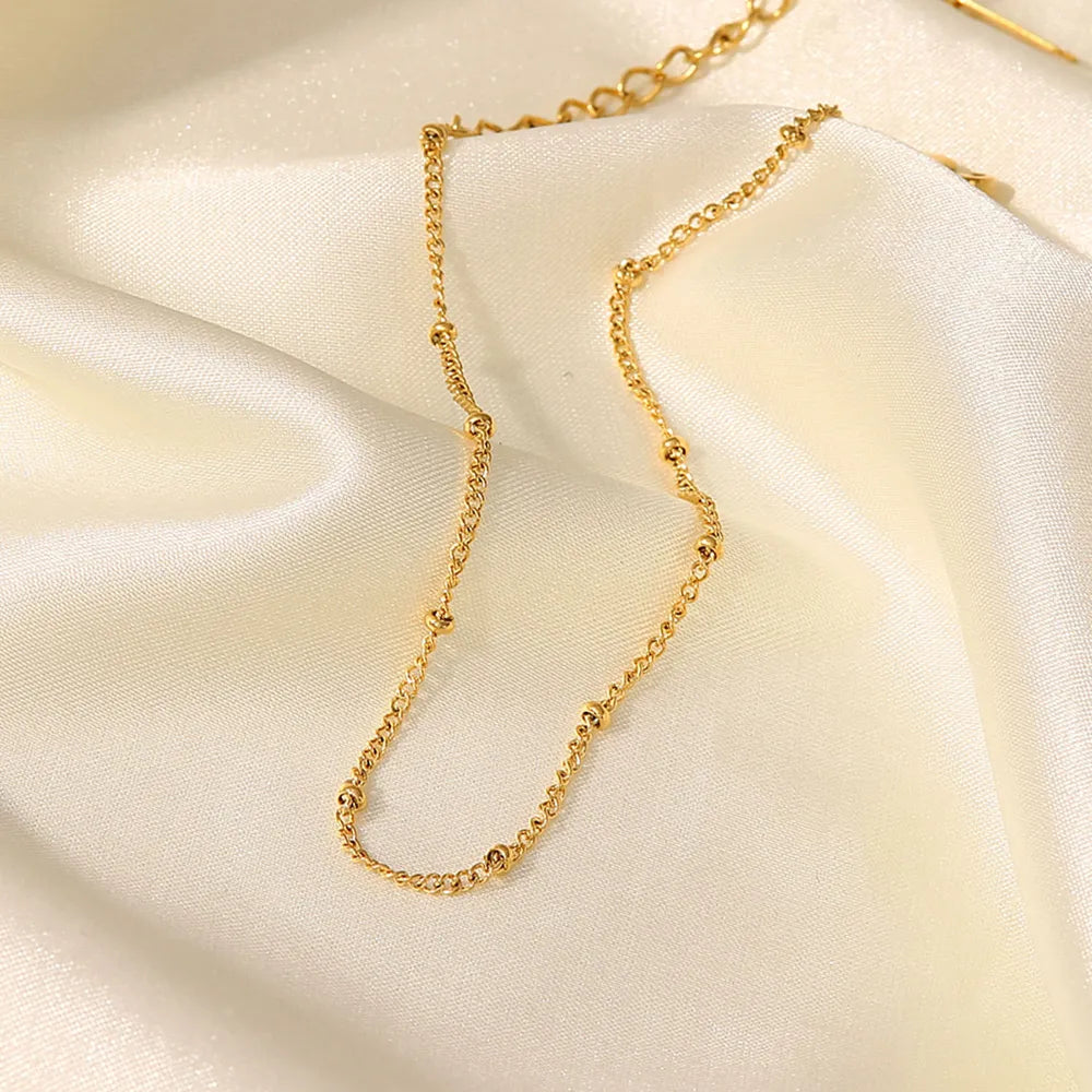 Elegant Stainless Steel Bead Anklet