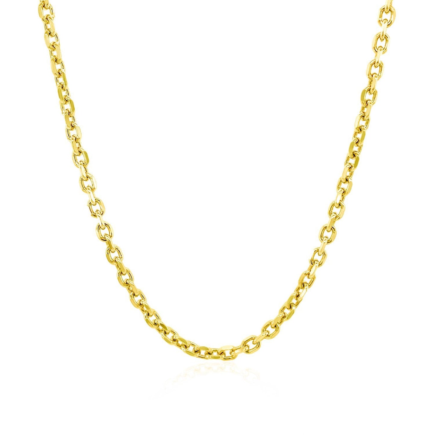 14k Yellow Gold Diamond Cut Cable Link Chain - 2.3mm