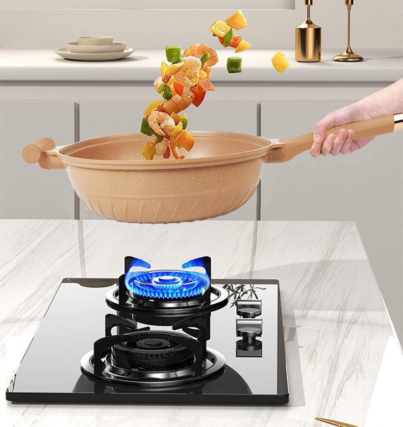 Micro-pressure clay pot non-stick pot household non-stick frying pan die-cast cooking pot - Korvel