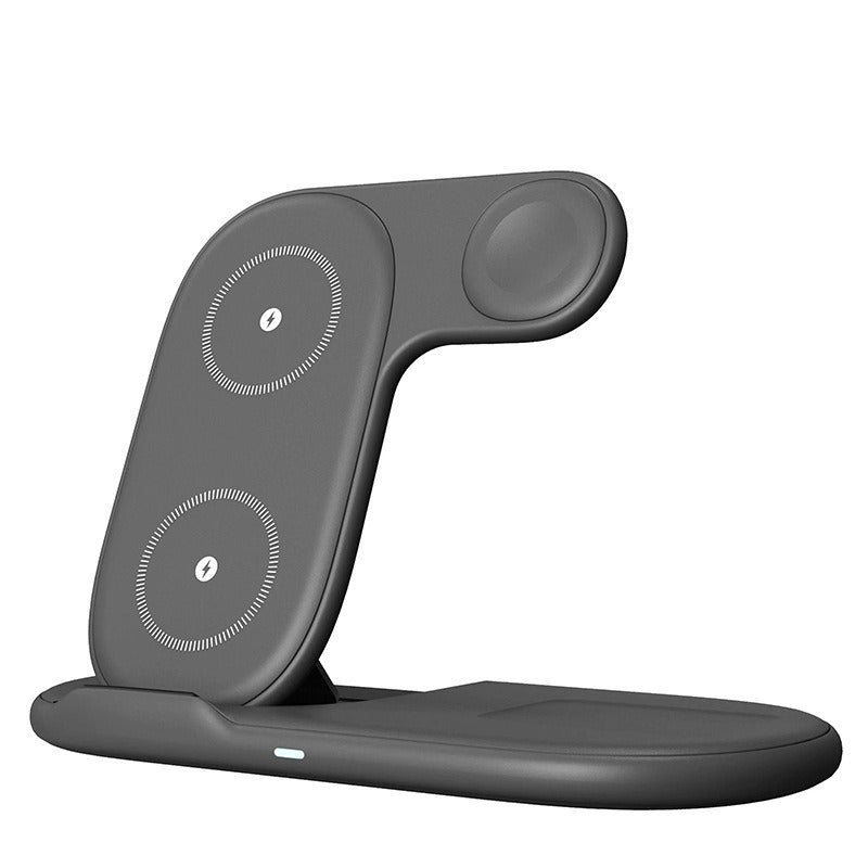 Folding 3-in-1 wireless charger suitable for iPhone earphones, watches, wireless fast charging phone holder - Korvel