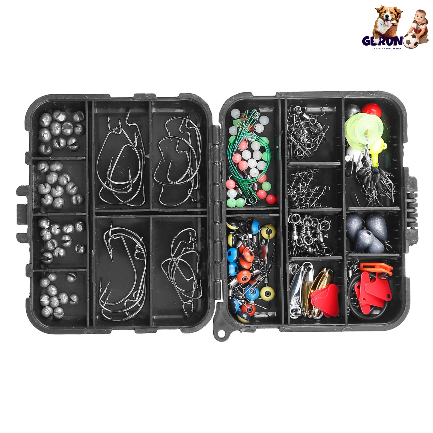 Kit de Accesorios de Pesca Portátil de 188 Piezas con Caja de Cebo