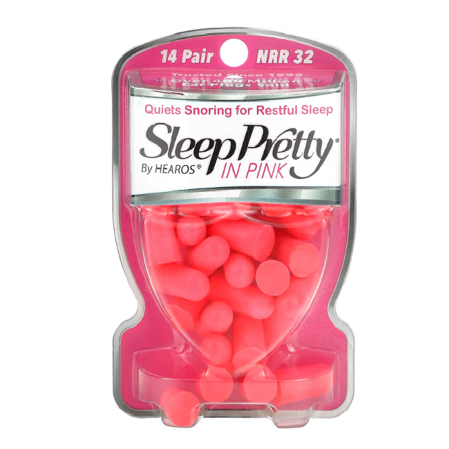 Sleep Pretty Hearos Moldable Earplugs - 14 Pairs in Pink