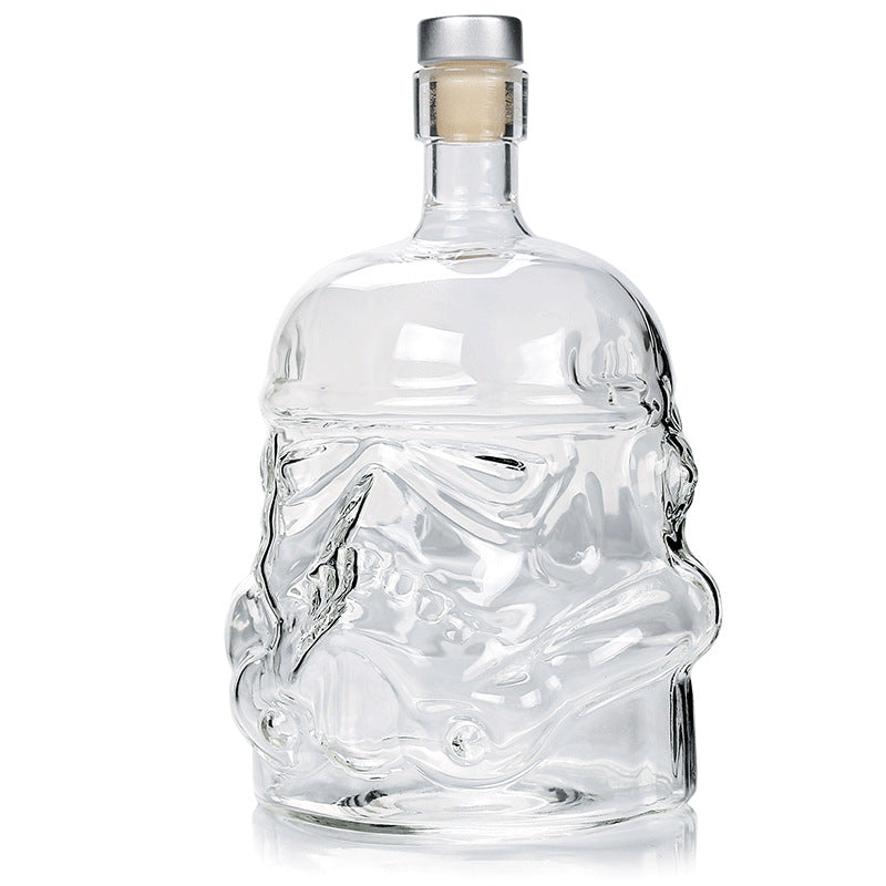High borosilicate heat-resistant and cold resistant glass wine bottle Star Wars White Soldier glass wine bottle creative decanter liquor dispenser - Korvel