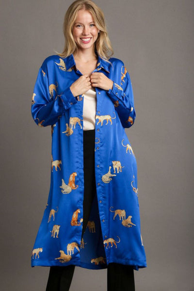 Bold Animal Print Midi Shirt Dress for Plus Size Women – Chic, Comfortable, and Confident Style - Korvel