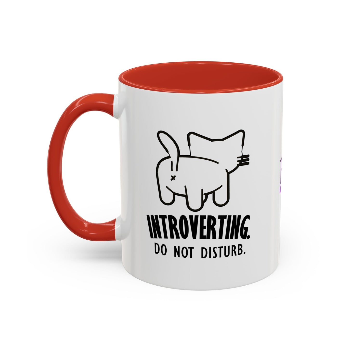 Introvertido. No molestar. Taza de café de gato en dos tonos