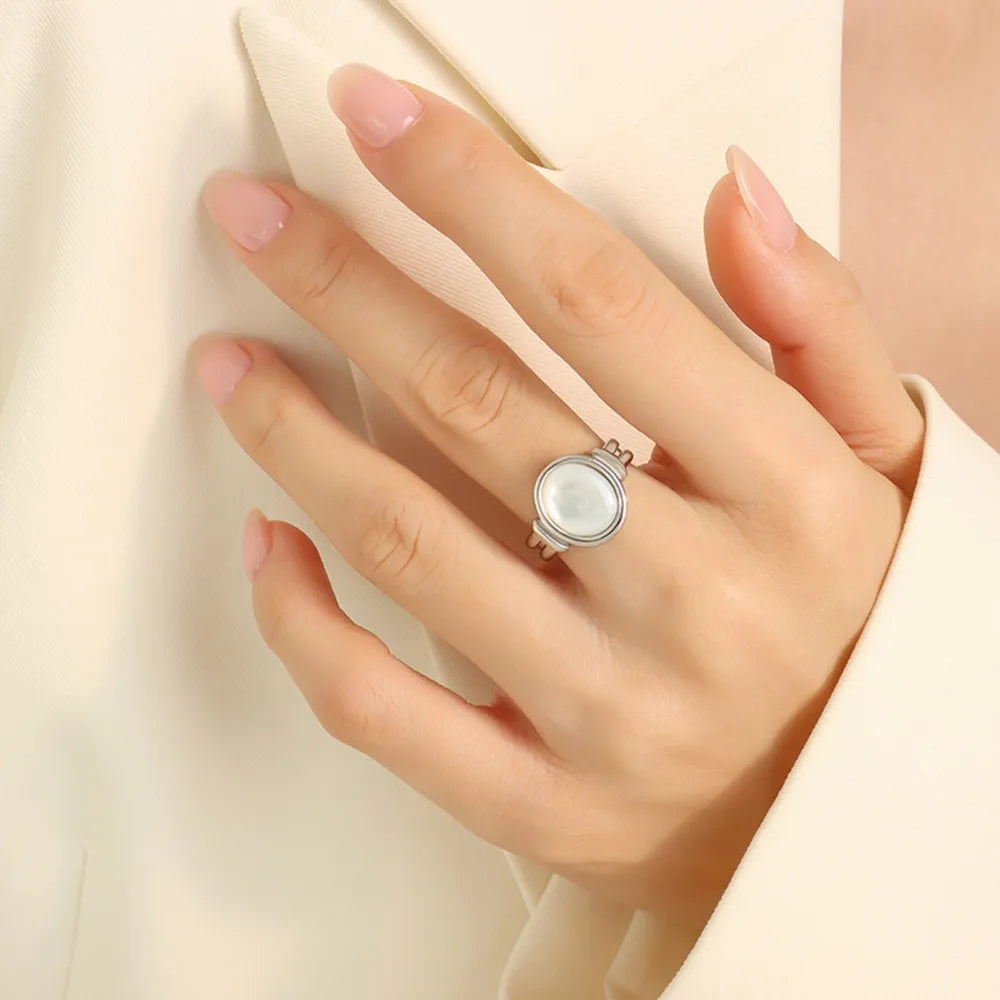 Vintage white seashell charming ring index finger ring accessory - Korvel