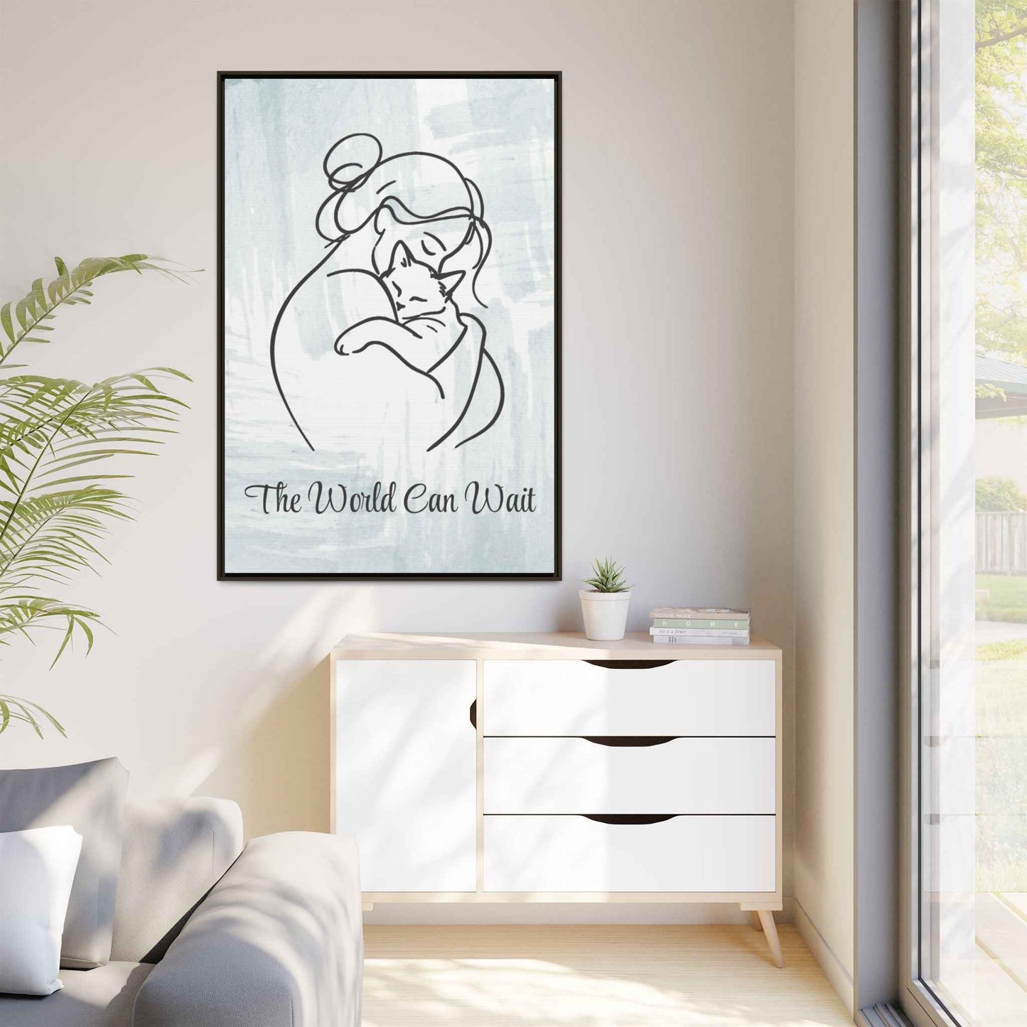 L'impression sur toile Chat Le Monde Peut Attendre