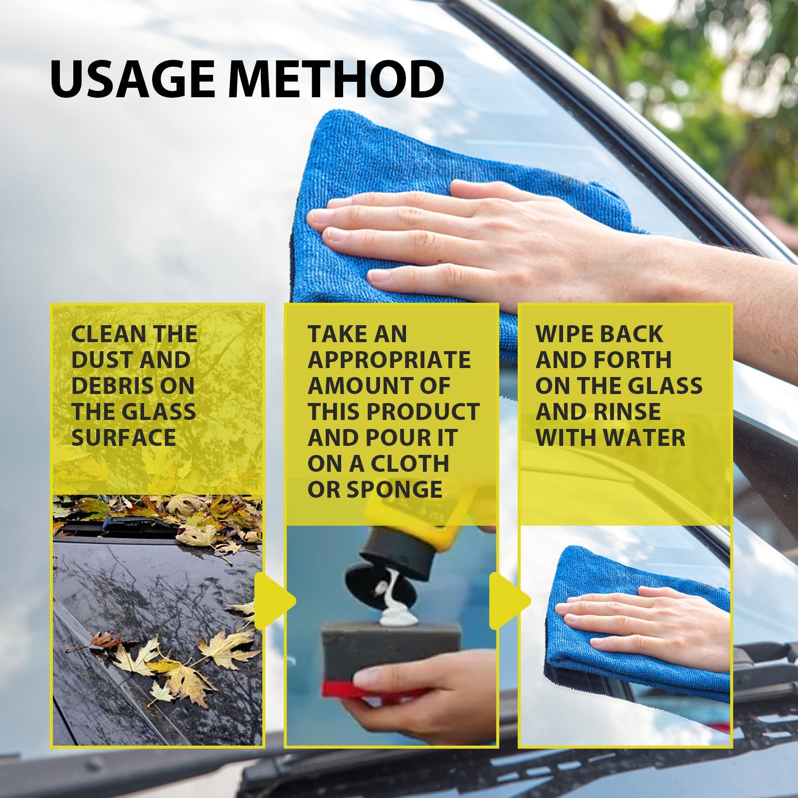 Oil Film Cleaning Emulsion, Car Windshield Window Stain Cleaning Anti-Rain And Fog Cleaning Agent - Korvel