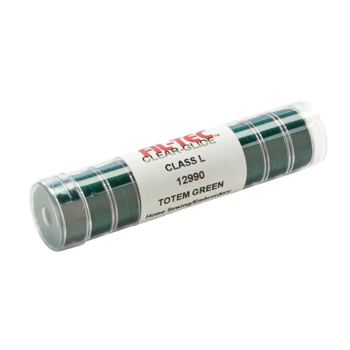 Tubo de Bobina Preenhebrada Clear-Glide Verde Totem - Estilo L